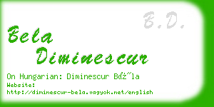 bela diminescur business card